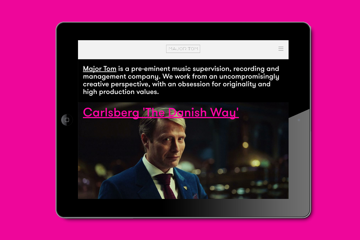 Major Tom Website Branding Richard Robinson Design